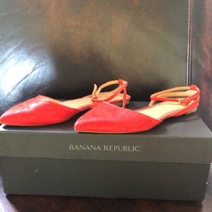 Banana Republic Amanda flats, hot red, size 6